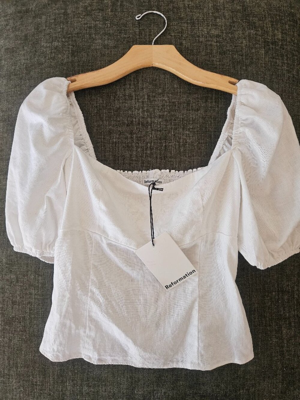 Reformation Arancini Linen Top in White - Size 6